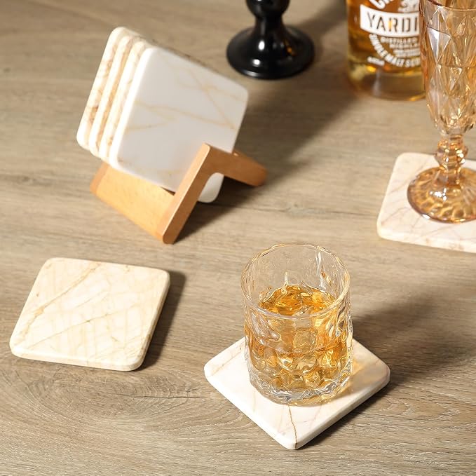 Marble Coasters Set of 5, Square Coasters - Image 8