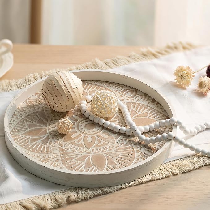 Hanobe 2Pcs Round Decorative Trays by Hanobe