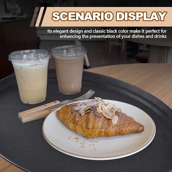 FillTouch 2 Pcs Restaurant Serving Trays PP Plastic Non Slip Rubber Lined Large - Image 5