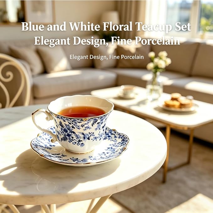 Vintage Floral Tea Cup and Saucer Set - Image 7