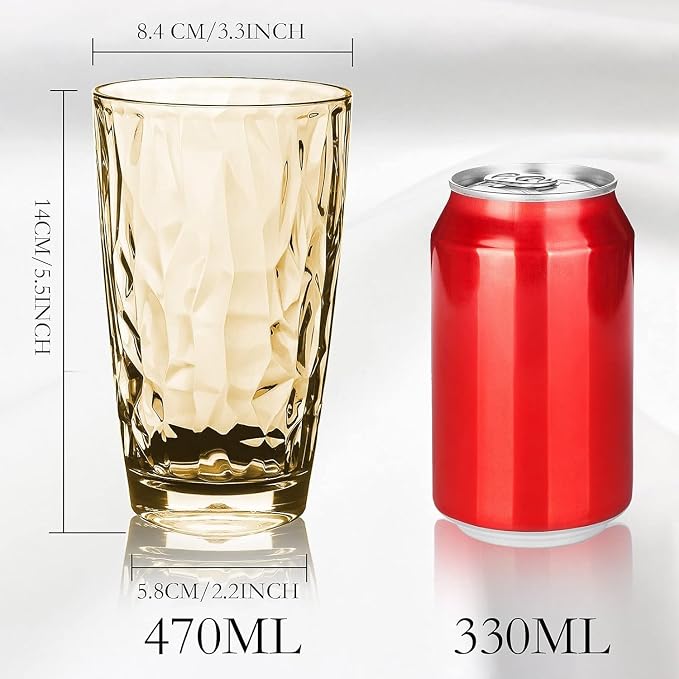 16 oz Plastic Tumblers Drinking Glasses, Outdoor&Indoor, Dishwasher Safe - Image 3