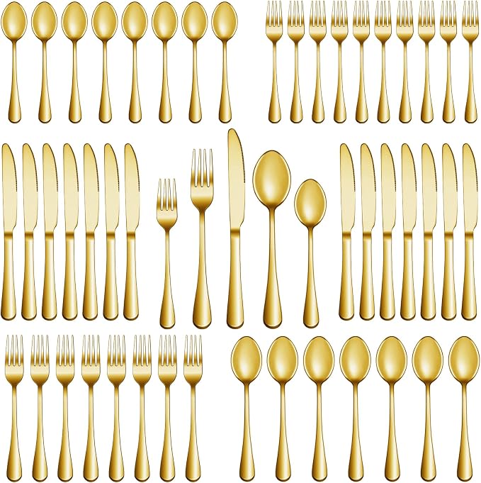 20 Pcs Gold Silverware Set Service by MUTNITT