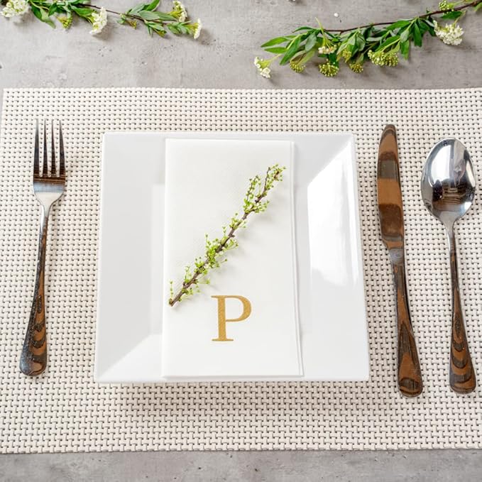 Luxenap 15.8 X 7.9 Inch Linen-Feel Guest Towels, 50 Lettered Hand Towels - Image 4