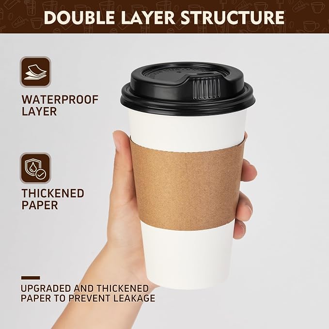 YEEHAW 16 oz 500 Pack Disposable Coffee Cups - Image 3