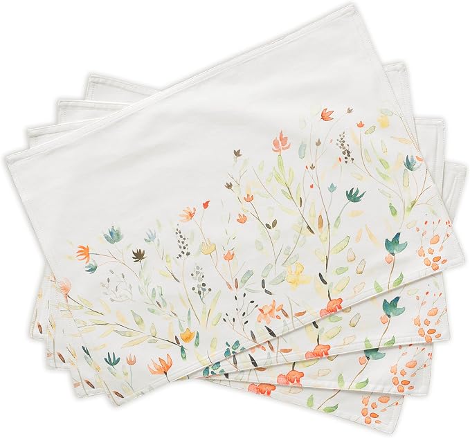 Maison d' Hermine Placemats Set of 4 Reusable 100% Cotton | Cloth Place Mats by MaisondHermine