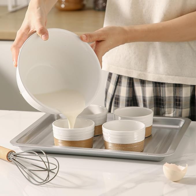 Ramekins 6 OZ for Creme Brulee Oven Safe, Ceramic Souffle Cups Set of 6 - Image 5
