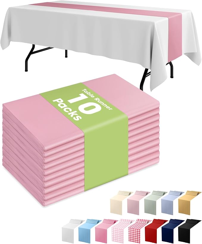 Pureegg Light Pink Plastic Table Runners by Pureegg