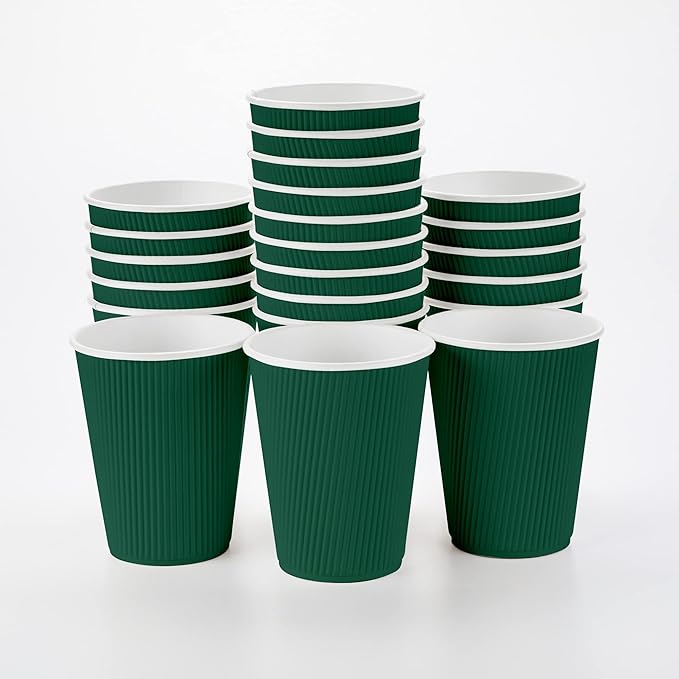 Restaurantware-12 Ounce Disposable Coffee Cups, 500 Ripple Wall Hot Cups by Restaurantware