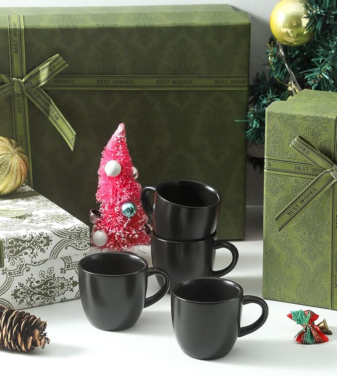 HASENSE 3 OZ Espresso Cups, Ceramic Demitasse Cups Set of 4 - Image 4