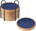 Eykao 6 Pack Coasters for Drinks Absorbent, Wooden Coasters for Coffee Tables by Eykao