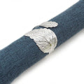 Silver Leaf Napkin Rings Set of 12, Leaves Napkin Rings by Utalek