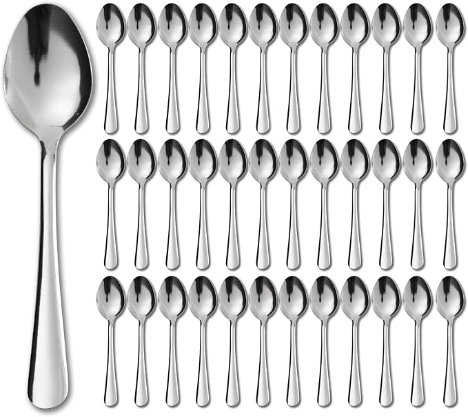 Windsor 36-Piece Set Stainless Steel Teaspoons, Tea Spoons | 5.9-Inch Food by Hansmart