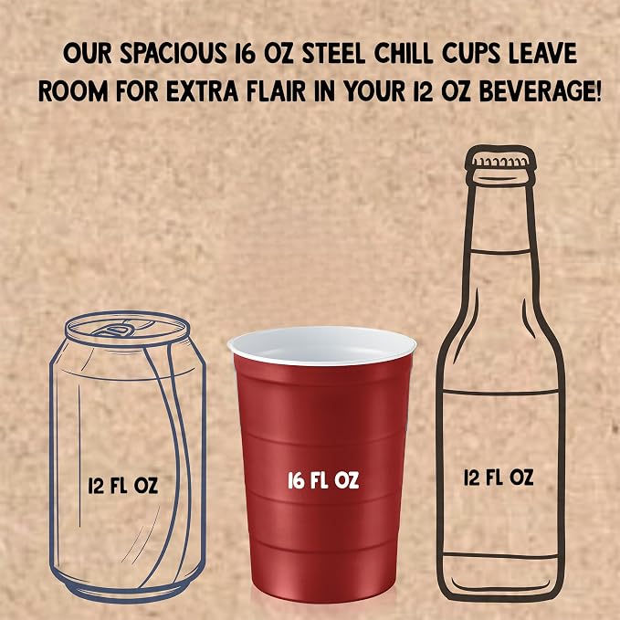 Steel Chill Cups 16 oz. Durable & Reusable Party Cups - Image 3