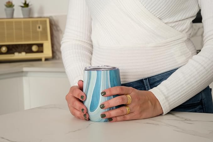 CHILLOUT LIFE 12 oz Stainless Steel Wine Tumblers 4 Pack - Image 6
