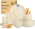 Wheat Straw Dinnerware Sets for 8, Kitchen Dish Set by Perlapoc