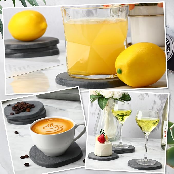 Diatomaceous Earth Coasters Set of 8，Cool Absorbent Quick-Dry Drink Coasters - Image 7