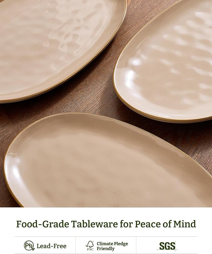famiware Serving Platter, Oval 15.59/14.3/12.9 inch Serving Dishes - Image 5