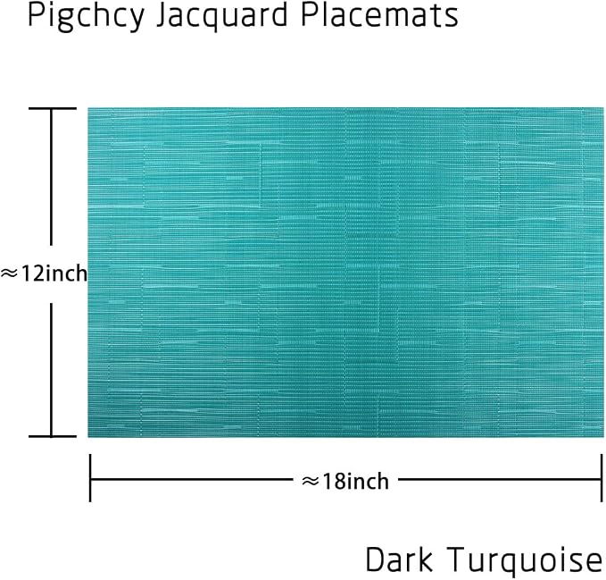 PIGCHCY Placemats, Washable Durable Vinyl Woven Table Mats, Elegant Heat - Image 2