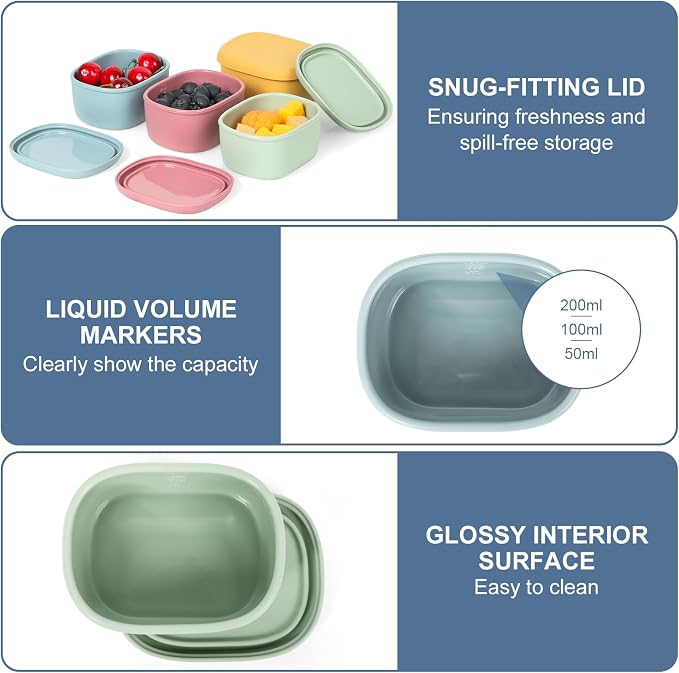 4 pcs 10 oz Silicone Snack Containers - Image 6