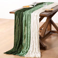 Cheesecloth Table Runner Fall Boho 3pcs Mix and Match Wedding Decor | Olive by Socomi