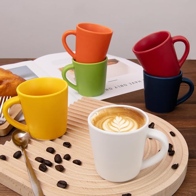 4.2 oz Espresso Cups Set of 2, Ceramic Blue Coffee Mugs Demitasse Cups | Small - Image 5