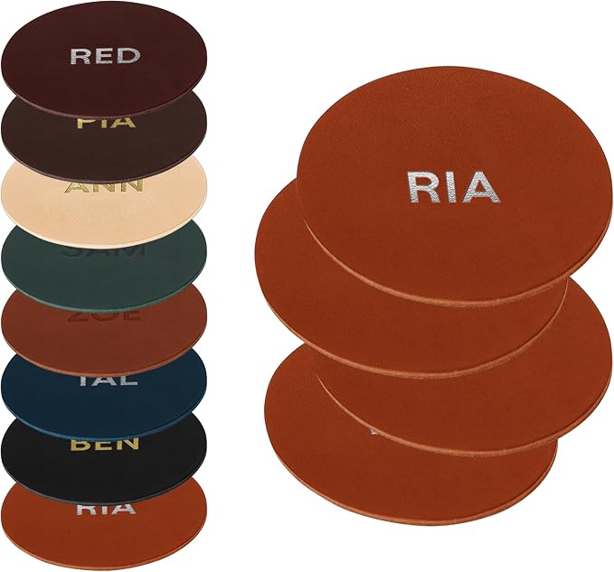 Northwind Personalized Full Grain Leather Coasters Set of 4 | Made in USA by Northwind