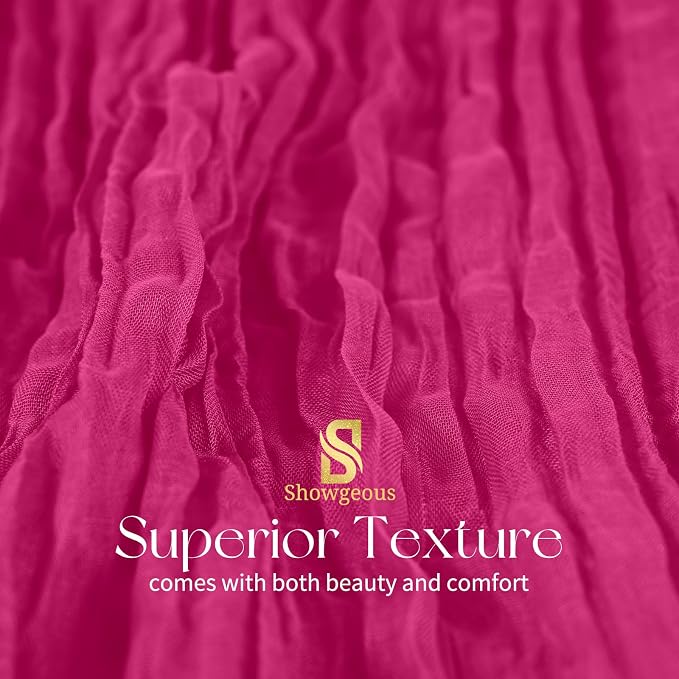 Showgeous 18 Pack Fuschia Cheesecloth Table Runner, 17 x 108 Inches | Boho - Image 4