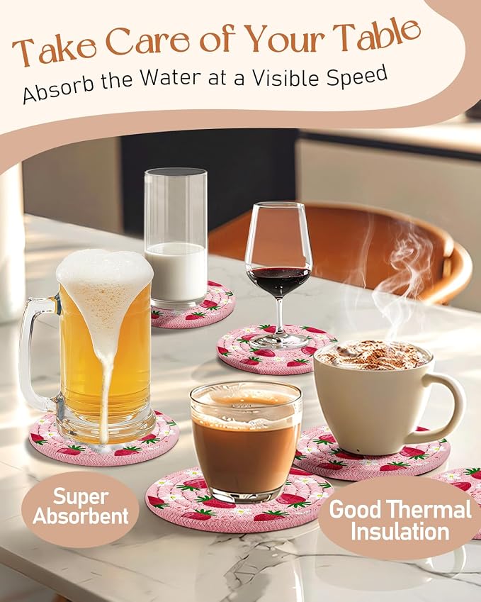 Absorbent Cup Coasters Set of 6 - Image 5