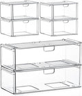 6-Pack Acrylic Stackable Storage Drawers by shoeboxesanddeskorganizers
