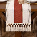 DeZerlor Boho Macrame Table Runner Terracotta Farmhouse Woven Small Table Runner by DeZerlor