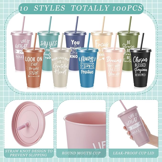 Uiifan 100 Pcs Inspirational Cups Bulk - Image 3