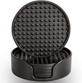 Rubber Coasters Set 6 with Holder, Non-Slip Silicone Drink Coaster Cup Mats | by KEHOUXRE