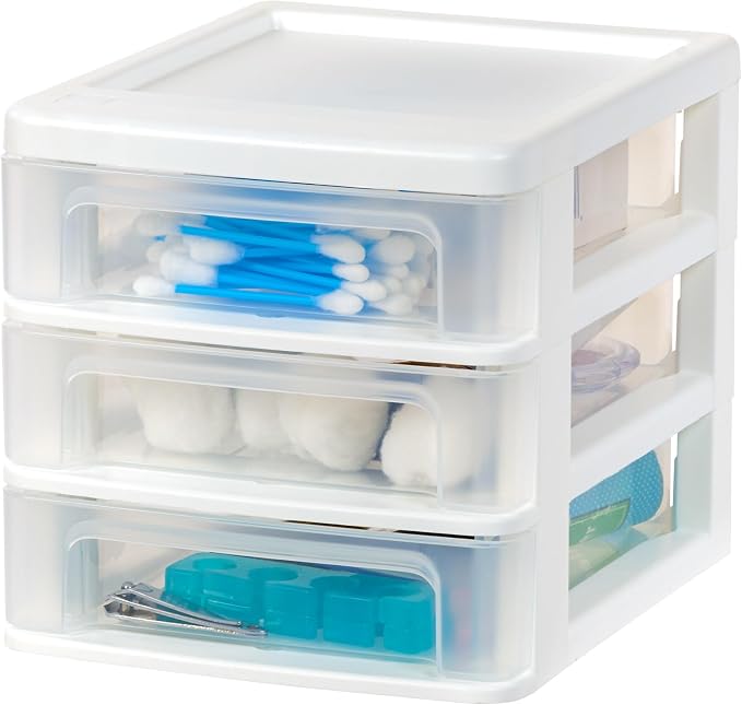 IRIS USA 4-Pack 3-Drawer Small Desktop Organizer, stationery, craft materials - Image 5