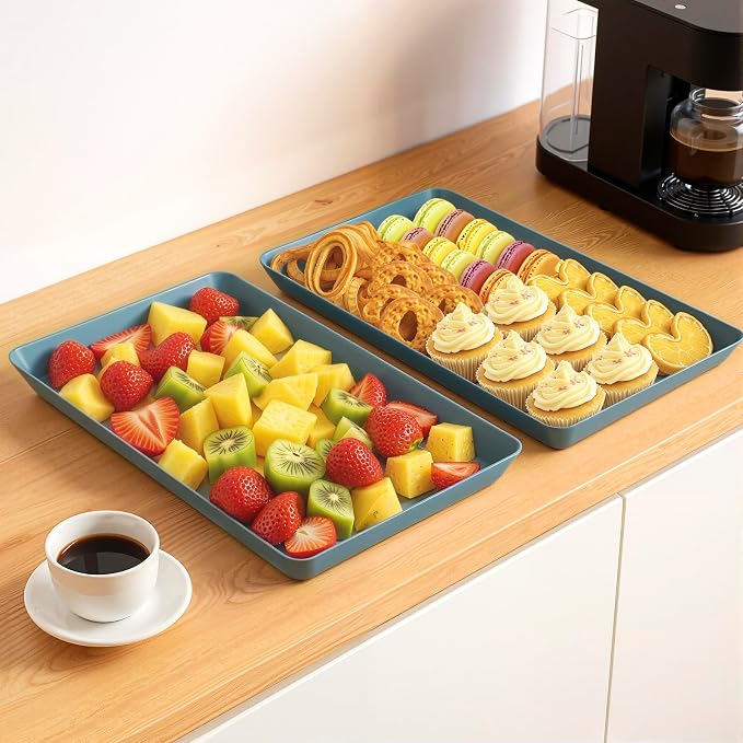 WOWBOX 4 pcs Serving Tray for Entertaining, Serving Platters for Snacks - Image 6