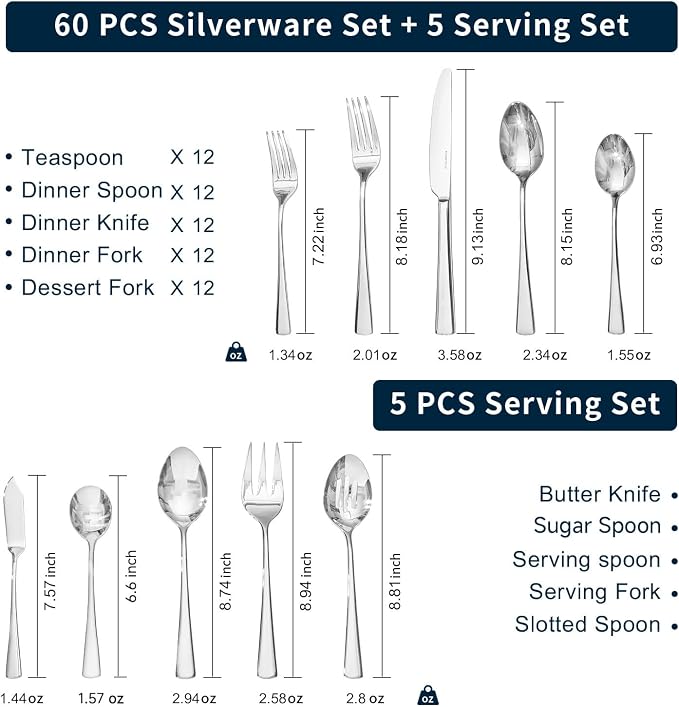 65 Piece Silverware Set for 12 - Image 2
