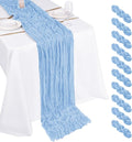 10 Pack Light Blue Cheesecloth Table Runner 17x108 Inch Boho Gauze Cheese Cloth by Unknown