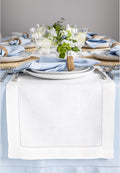 Solino Home 100% Linen Table Runner White, Classic Hemstitch 14 x 144 in | by SolinoHome