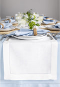 Solino Home 100% Linen Table Runner White, Classic Hemstitch 14 x 120 in | by SolinoHome