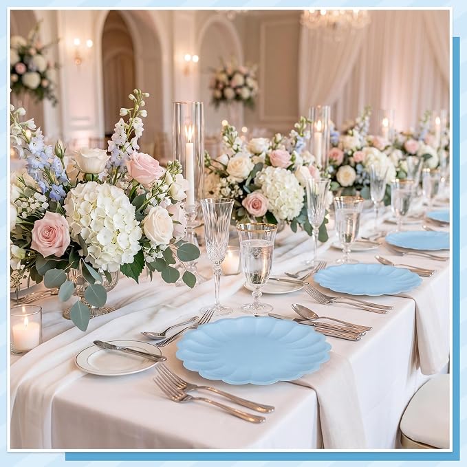 NatNarr 30 Pcs Light Blue Paper Plates 7.5 Inch Blue Plates - Image 7