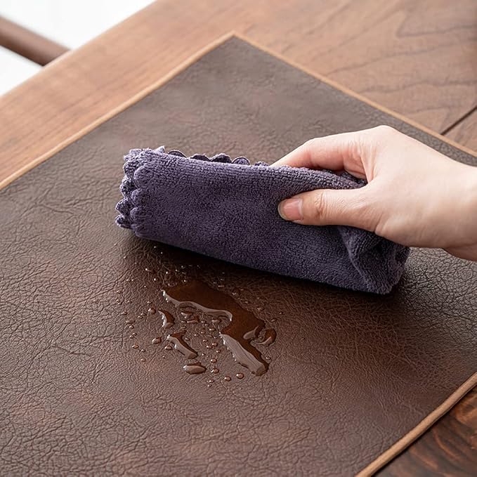 Waterproof PU Leather Table Runner, 13×31.5 Inch Vintage Coffee/Tea Mats - Image 3
