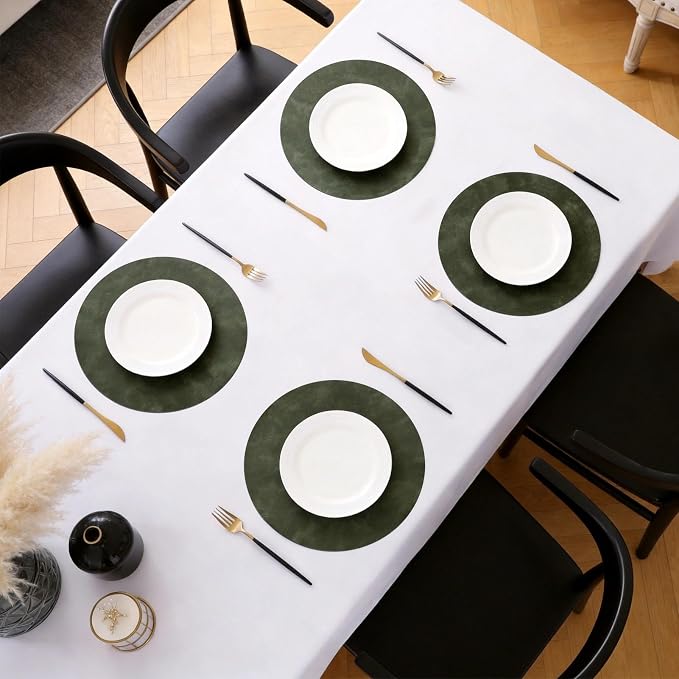 MOSAYT 13 Inch Round Vinyl Placemats Set of 6 - Image 5