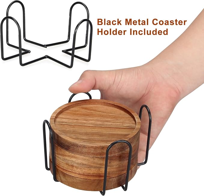 Wood Coasters Set of 4 Farmhouse Outdoor Coster - Image 5