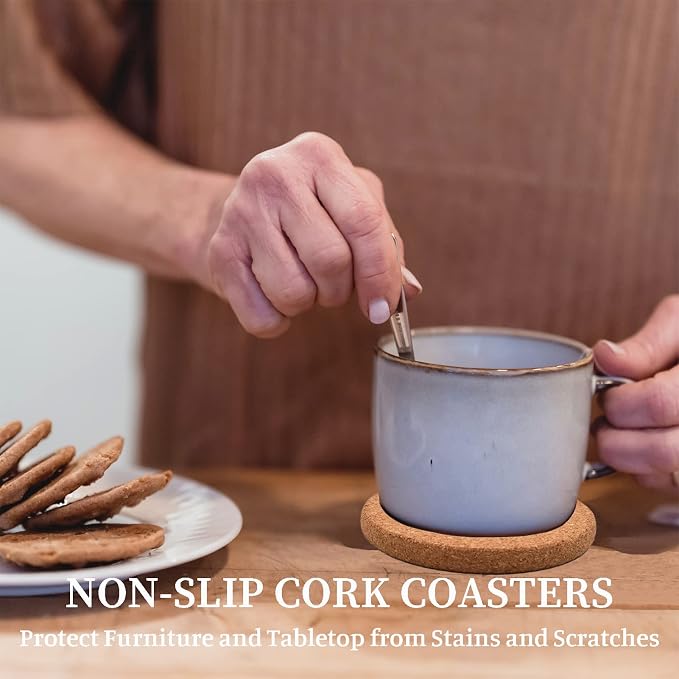 Cork Coasters for Drinks Absorbent - Image 7
