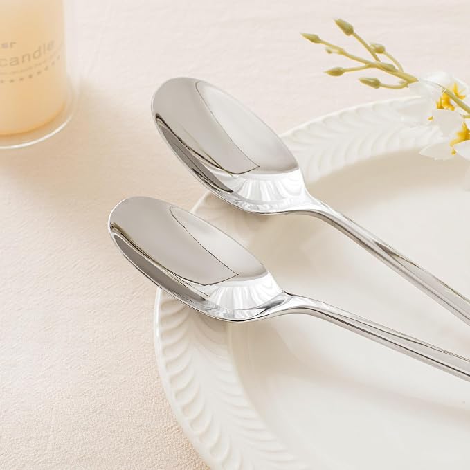 24 Piece Dinner Spoons Set, Stainless Steel Spoons | Forged Stainless Steel - Image 5