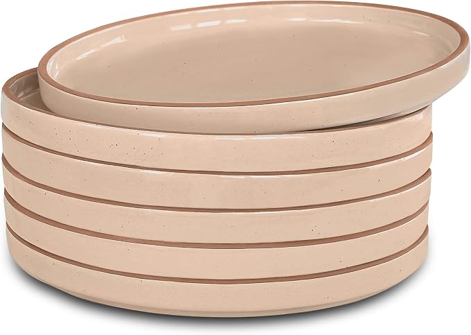 MORA Ceramic Flat Plates Set of 6-8 in by MORA
