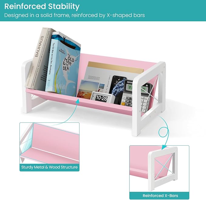 ELITEROO Tabletop Bookshelf, Simple Wood Book Organizer - Image 4