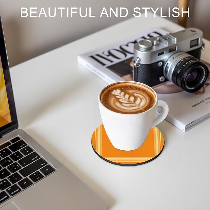 Burnt Orange Coasters Set of 2 Absorbent Coasters - Image 8