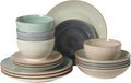 Gibson Home Stonebury 16 Piece Plates and Bowls Assorted Color Dishes by GibsonHomewares
