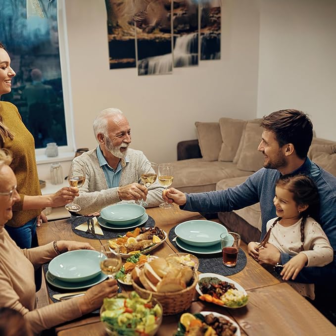 Placemats for Dining Table Set of 6 Non-Slip, Heat Resistant Oval Leather - Image 8