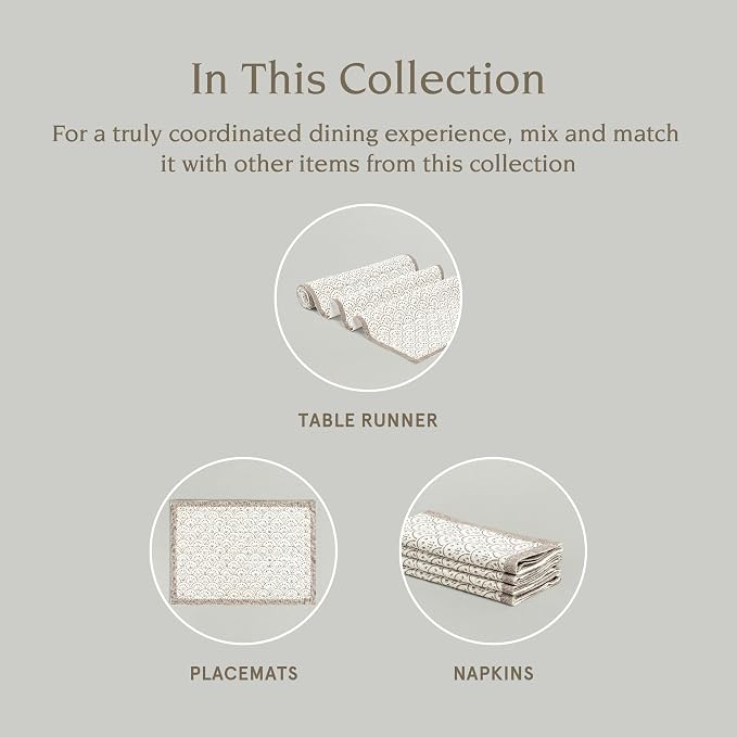 Over&Back 18x90 Hand-Blocked Printed Cotton Table Runner - Image 4
